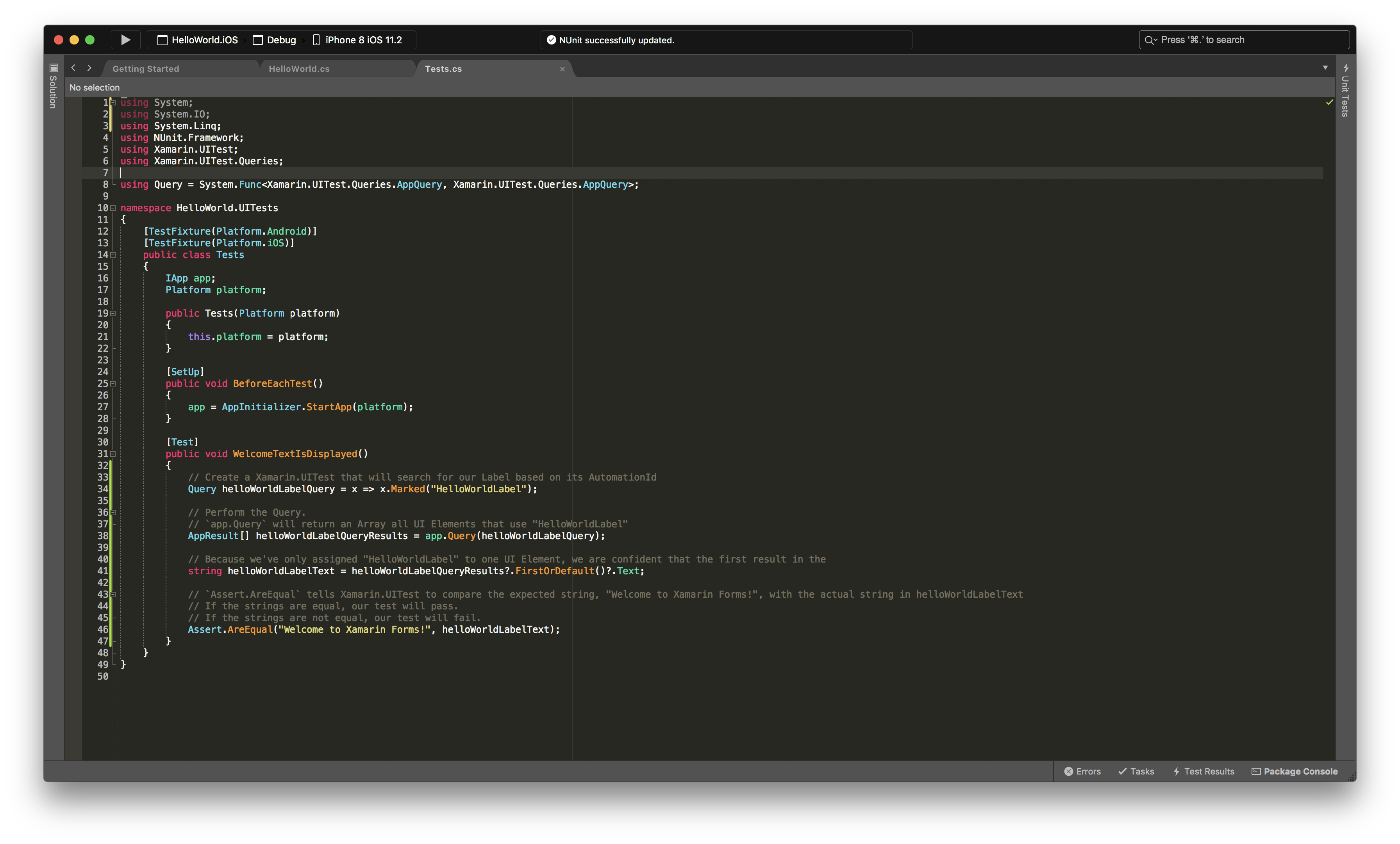 creating ui tests for xamarin forms ui 28 form